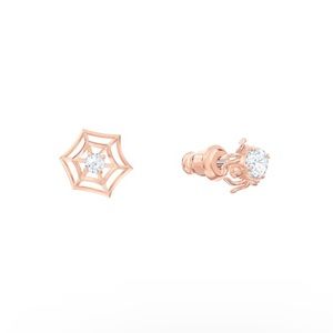 New Swarovski Crystal Spider Web Rose Gold Drop Earrings Halloween